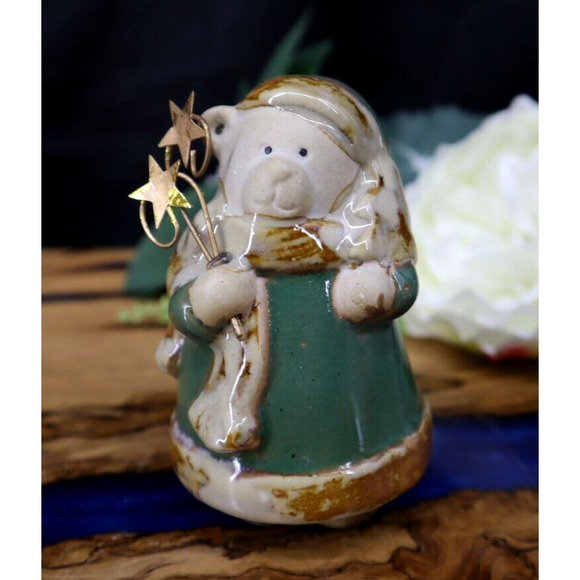 Pier 1 Ceramic Figurines Set of 4 Christmas Bear, Santa, Snowman Reindeer in Box - Picture 9 of 12